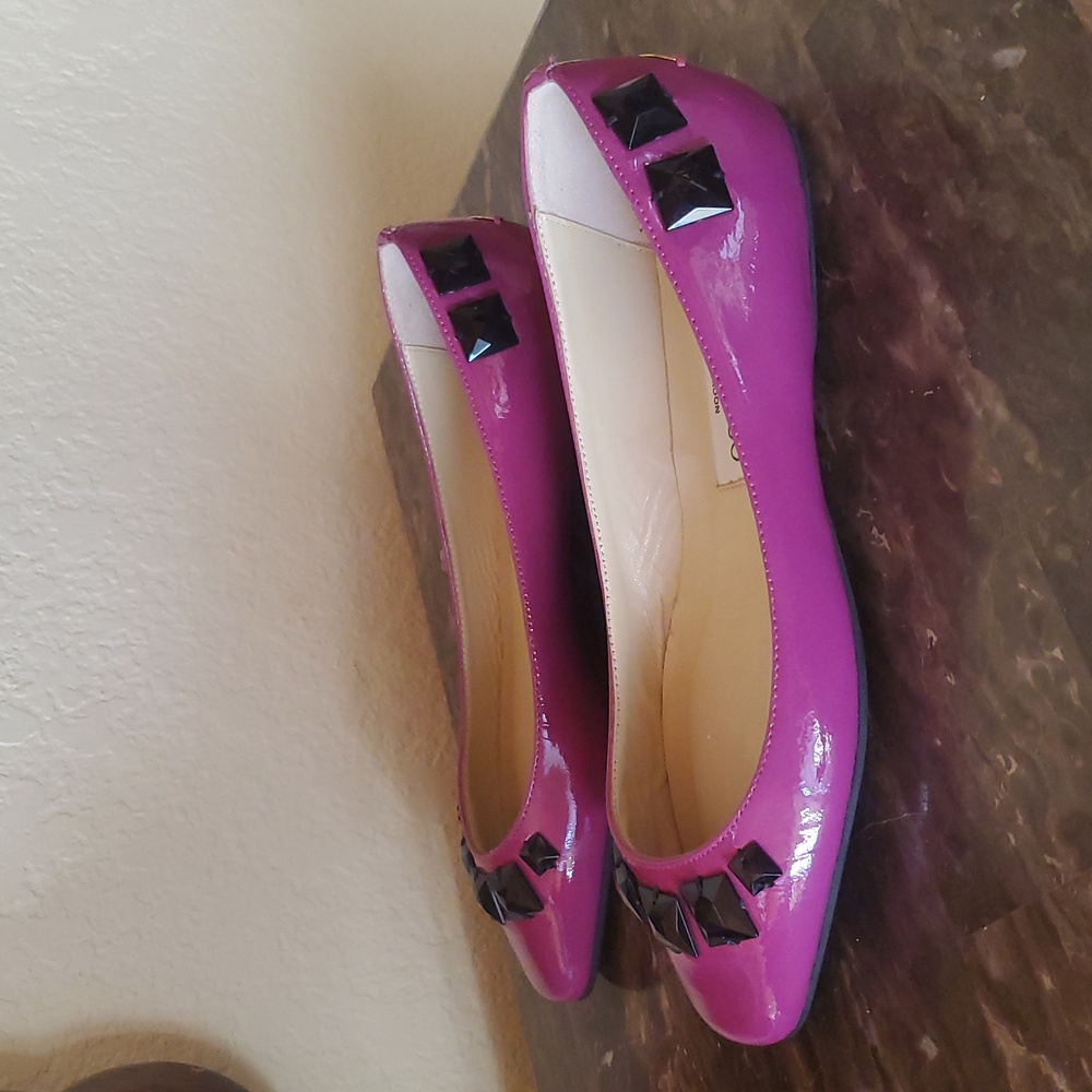 Like NEW Jimmy Choo Fuschia Ballet Flats - Picture 2 of 13